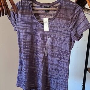 Ann Taylor grey burnout womens v-neck t-shirt